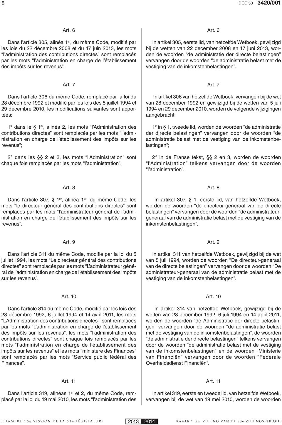 administration en charge de l établissement des impôts sur les revenus. Art.