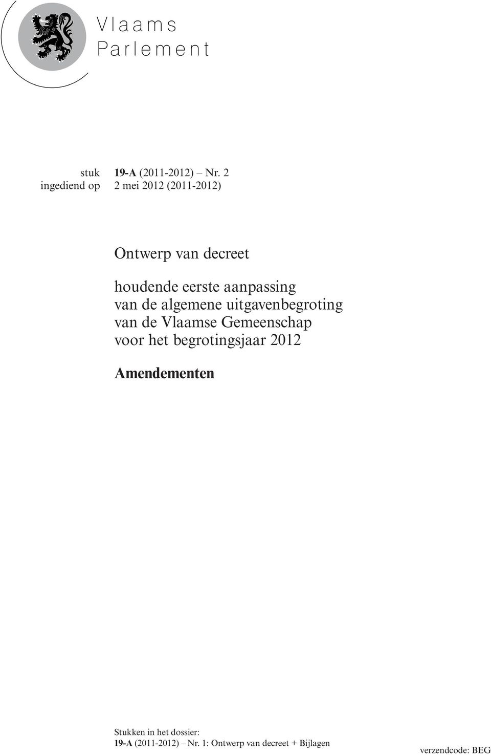 algemene uitgavenbegroting van de Vlaamse Gemeenschap voor het