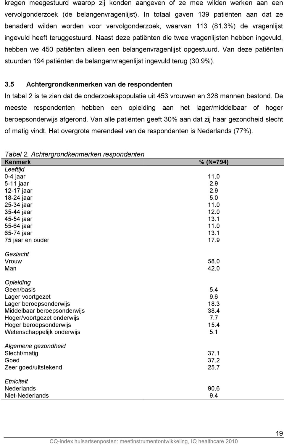 Naast deze patiënten die twee vragenlijsten hebben ingevuld, hebben we 450 patiënten alleen een belangenvragenlijst opgestuurd.