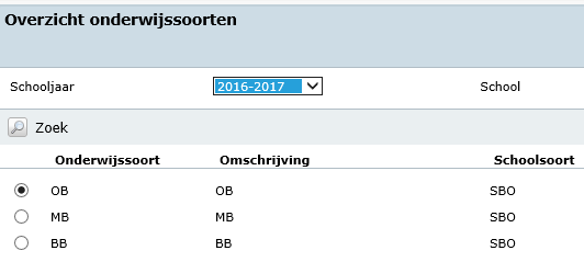 C. U heeft nu een aantal groepen en een aantal onderwijssoorten, die bedoeld zijn als bouwgroep. OB is in dit voorbeeld de Onderbouw met leerjaren 1 en 2.