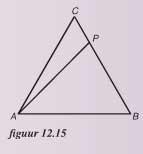 12.2 Bewijzen in driehoeken en cirkels [1] Driehoeksongelijkheid: Als de drie punten A, P en B niet op één lijn liggen, dan geldt AP + PB > AB.