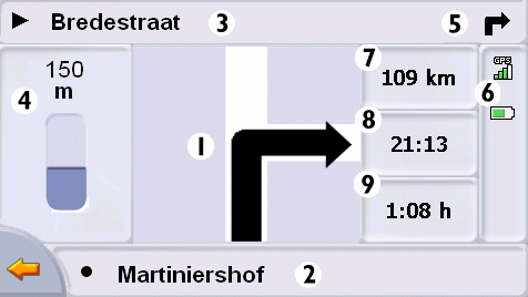 - 16 - Na de routeberekening wordt automatisch naar de kaartafbeelding gewisseld.