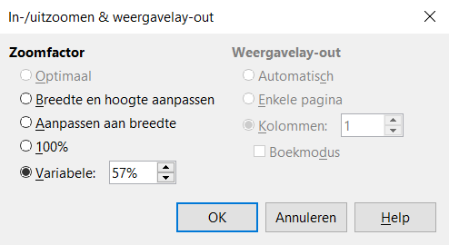 Objecten positioneren en aanpassen Zoomfunctie gebruiken Om te helpen een object te positioneren en aan te passen, heeft Draw een zoomfunctie dat de schermweergave van de huidige tekening vergroot of