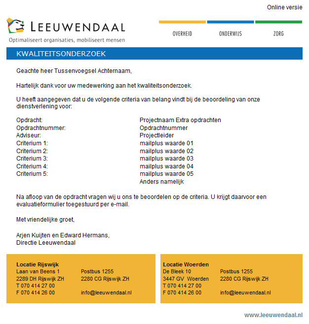 Voorbeelden e-mail