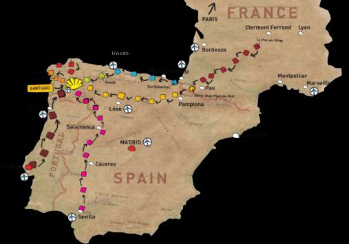 Ons stap die laaste 115 km van die Franse roete vanaf Sarria tot by Santiago Die Camino de Santiago of Weg van St Jakobus is die pelgrimstog wat uiteindelik eindig by die katedraal van Santiago de