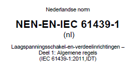 Classificatie elektromagnetische omgevingen EMC Normen: NEN-EN-IEC 61439-1 Omgeving A: Gevoed door hoog- of middenspanningstransformator Industriële,