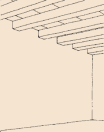 Afbeelding 12. Samengestelde ondersteund door muurstijlen met een sleutelstuk en korbeel, als onderdeel van een houtskelet. Samengestelde direct in de muur opgelegd, ondersteund door een console.