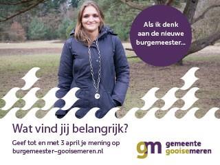 De gemeente Gooise Meren bestaat sinds 1 januari 2016 officieel. Momenteel is Albertine van Vliet-Kuiper waarnemend burgemeester. De gemeente Gooise Meren is daarom op zoek naar een burgemeester.
