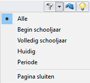 HOOFDSTUK 1. PERSONEEL 36 1.6.2 Hulpiconen 1.6.2.1 Filter dienstonderbrekingen Figuur 1.43: Filter dienstonderbrekingen Met deze filter kunt u de lijst van de dienstonderbrekingen beperken.