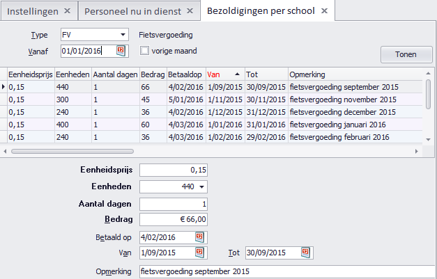 HOOFDSTUK 3. PERSONEEL ONKOSTEN 58 3.1 Bezoldigingen De onkosten kunnen bij één personeelslid rechtstreeks opgehaald en ingegeven worden.