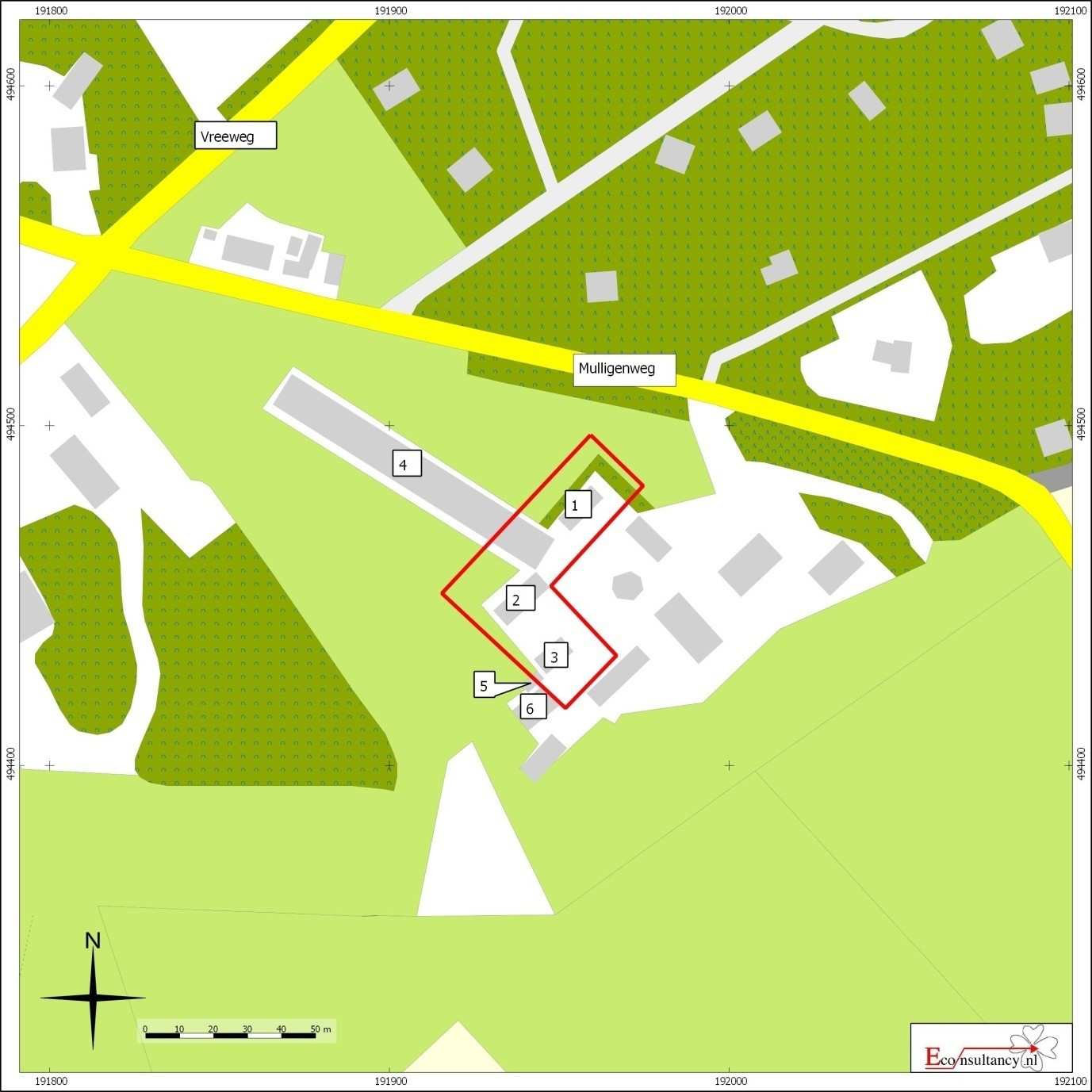 Figuur 2. Detailkaart van het plangebied Mulligenweg 79 te Oldebroek Loo Situering van het plangebied binnen Nederland (bron : http://gis.kademo.