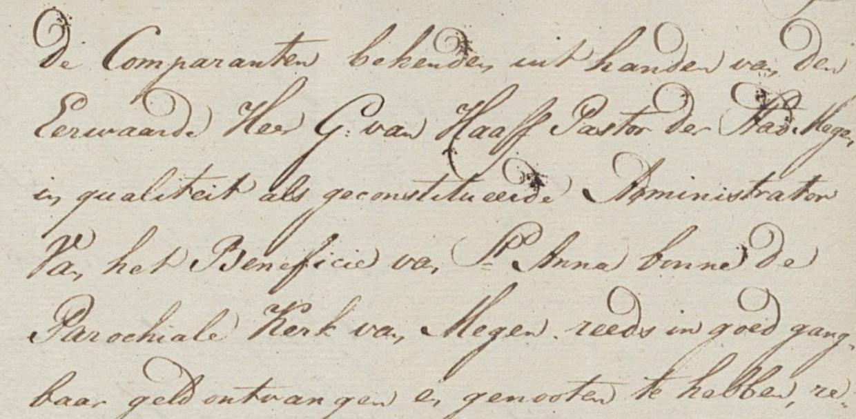 1807 (13 jan.) Procuratie (volmacht) van Maria Brandts wed. van Rijk Princen voor de Heer Pastor G. van Haaff.