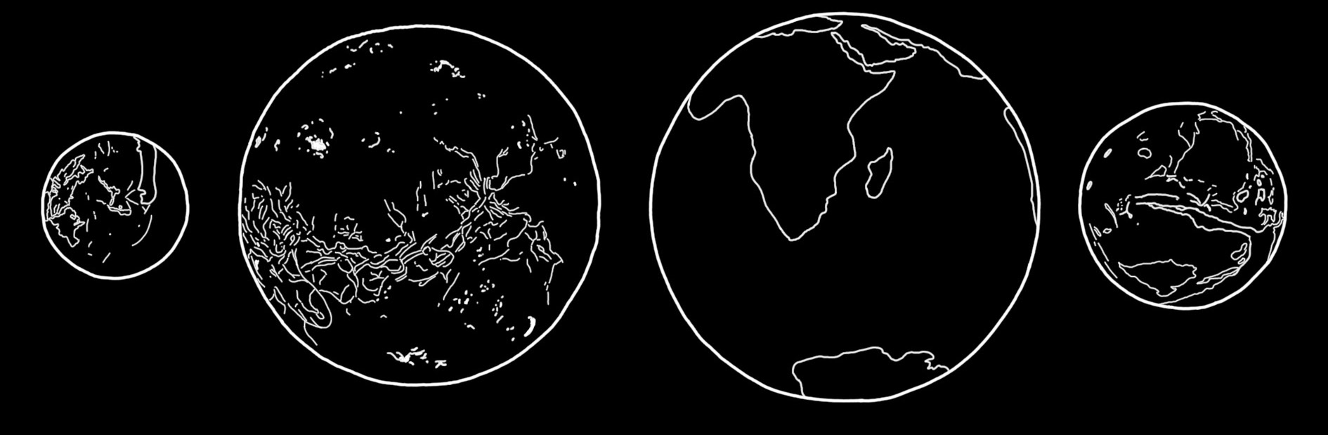 Skryf n paragraaf. Jy het die week alles van die vier binneplanete geleer. Kyk na die volgende prente van die vier planete. Benoem die planete.