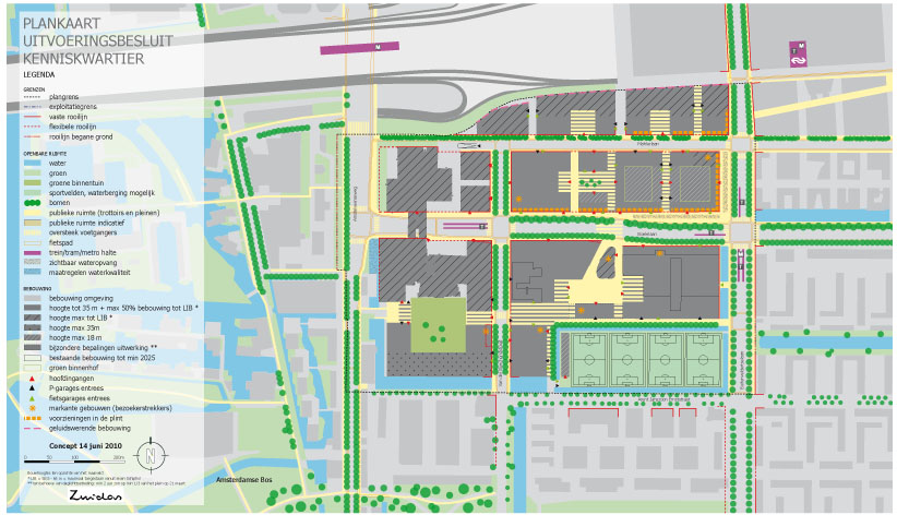 blz. 40 Plankaart Uitvoeringsbesluit Kenniskwartier In het uitvoeringsbesluit is ten aanzien van het plangebied voor voorliggend bestemmingsplan het volgende programma aangegeven: Ten zuiden van de