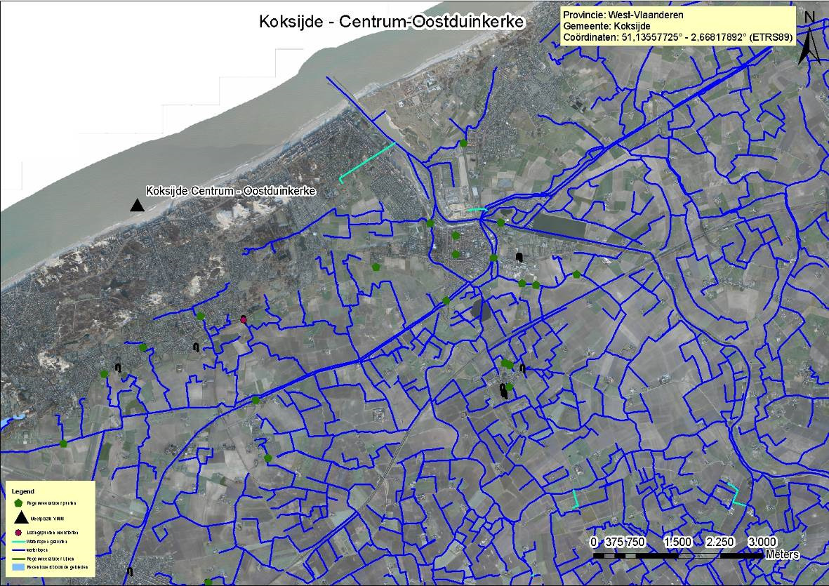 Bijlage 6: Rioleringskaart omgeving. Op bovenstaande kaart zijn de rioleringsplannen van een deel van het stroomgebied van de ijzer te zien.