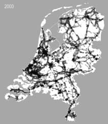 Figuur 2 Ruimtelijke verdeling van de verstoringsklassen over Nederland. Nederlandse landschap dan feitelijk verstedelijkt, wordt beïnvloed door verstedelijking.