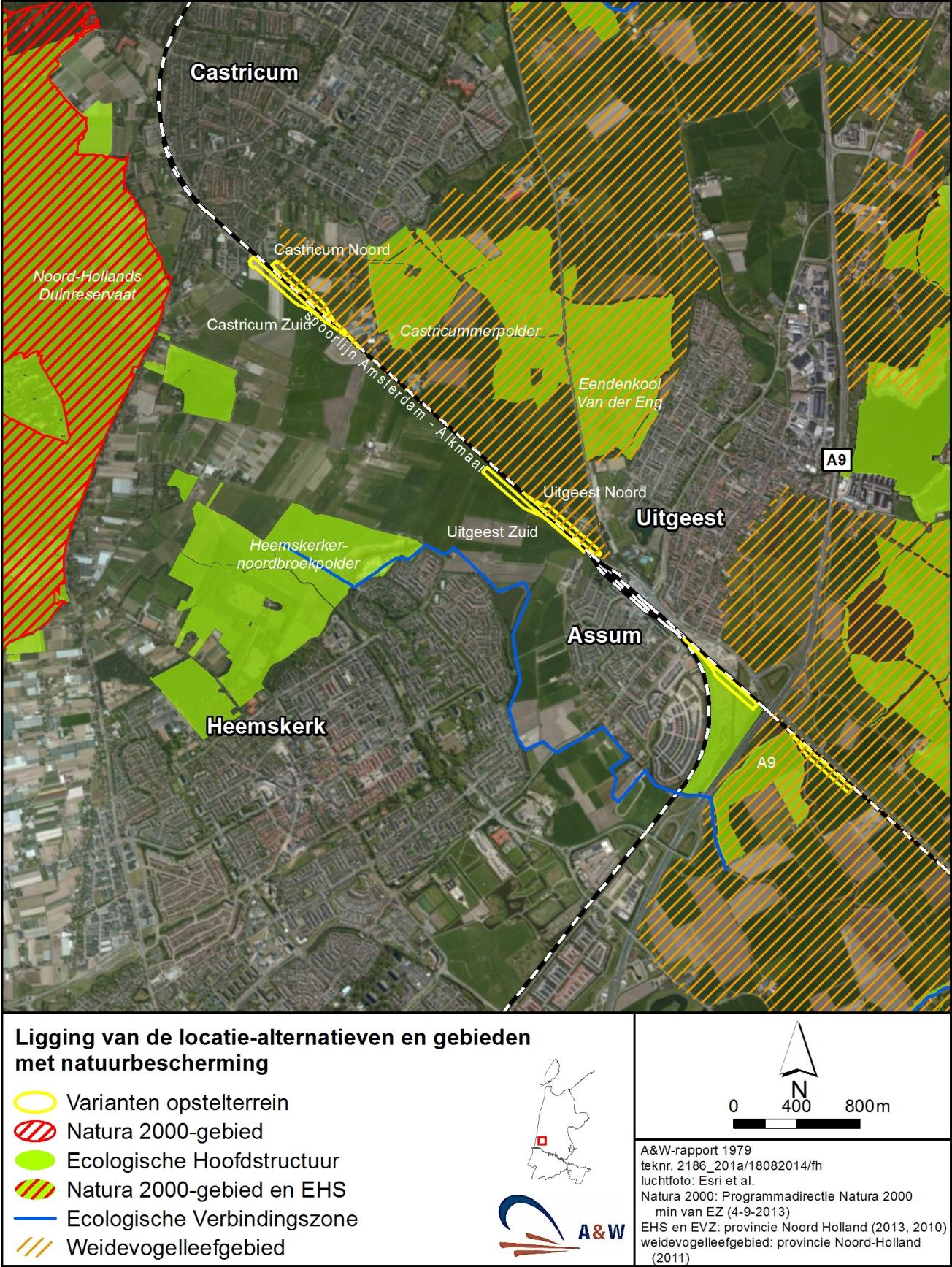 4 A&W-rapport 1979 Ecologische beoordeling opstelterrein Uitgeest Figuur 2.