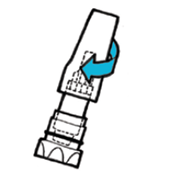 Wat moet u doen als de capsule doorgeprikt is maar er zit nog wat poeder in? Stop de capsule terug in de capsuleruimte in de inhalator (stap 6).