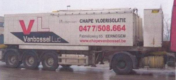 CHAPE VLOERISOLATIE Vanbossel Luc Fabrieksweg 65 8480 Eernegem Gsm : 0477/50.86.64 Fax : 059/29.03.13 info@chapevanbossel.be WANBETALERS EN/OF NALATIGEN!