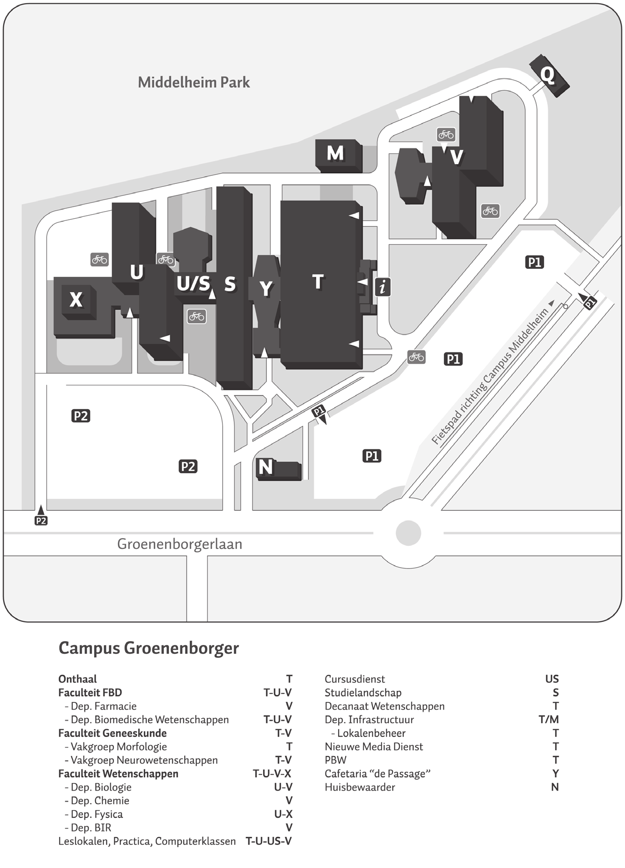 52 Plattegrond van de campussen Hoofdadres Campus