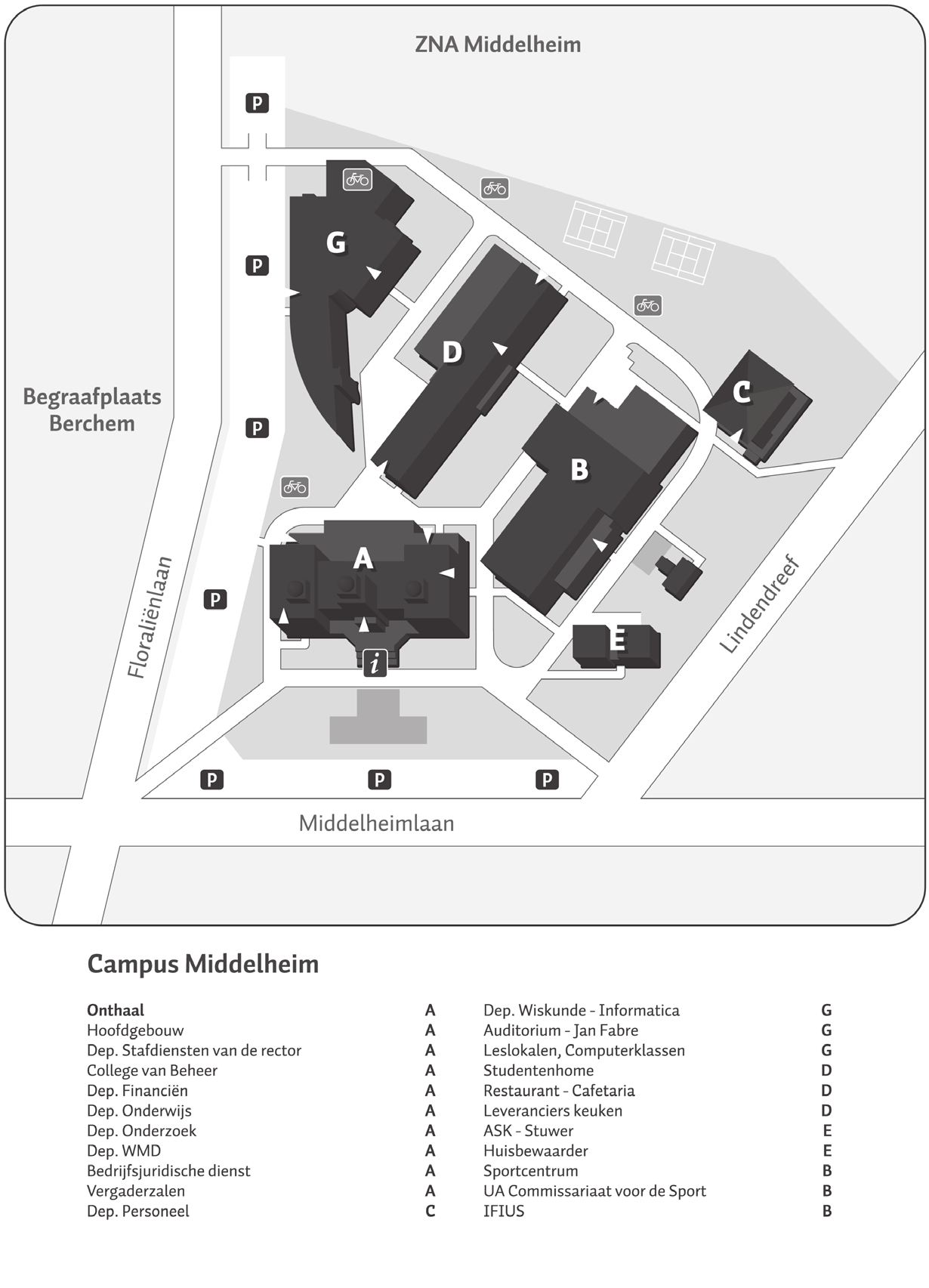 Hoofdadres Campus Middelheim Middelheimlaan