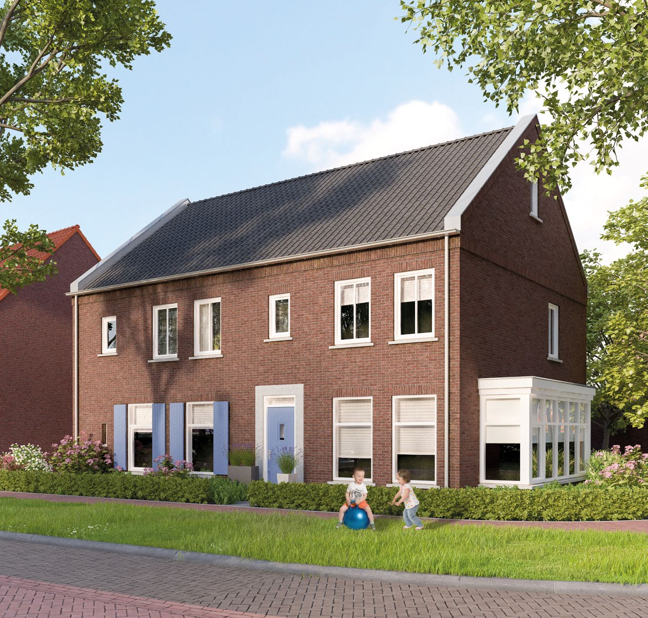 Type T G Bouwnummers 13-14 en 19-20 Een complete woning met een landelijke, eigentijdse uitstraling Deze succesvolle 2 onder 1 kapwoningen uit de eerste fase van bouwveld A zijn compleet en hebben