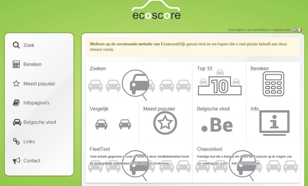 Outils d aide: www.ecoscore.be www.ecoscore.be Outil nr de chassis: www.ecoscore.be/chassistool outil amélioré!updated! 27 Outils d aide Site web IBGE www.environnement.