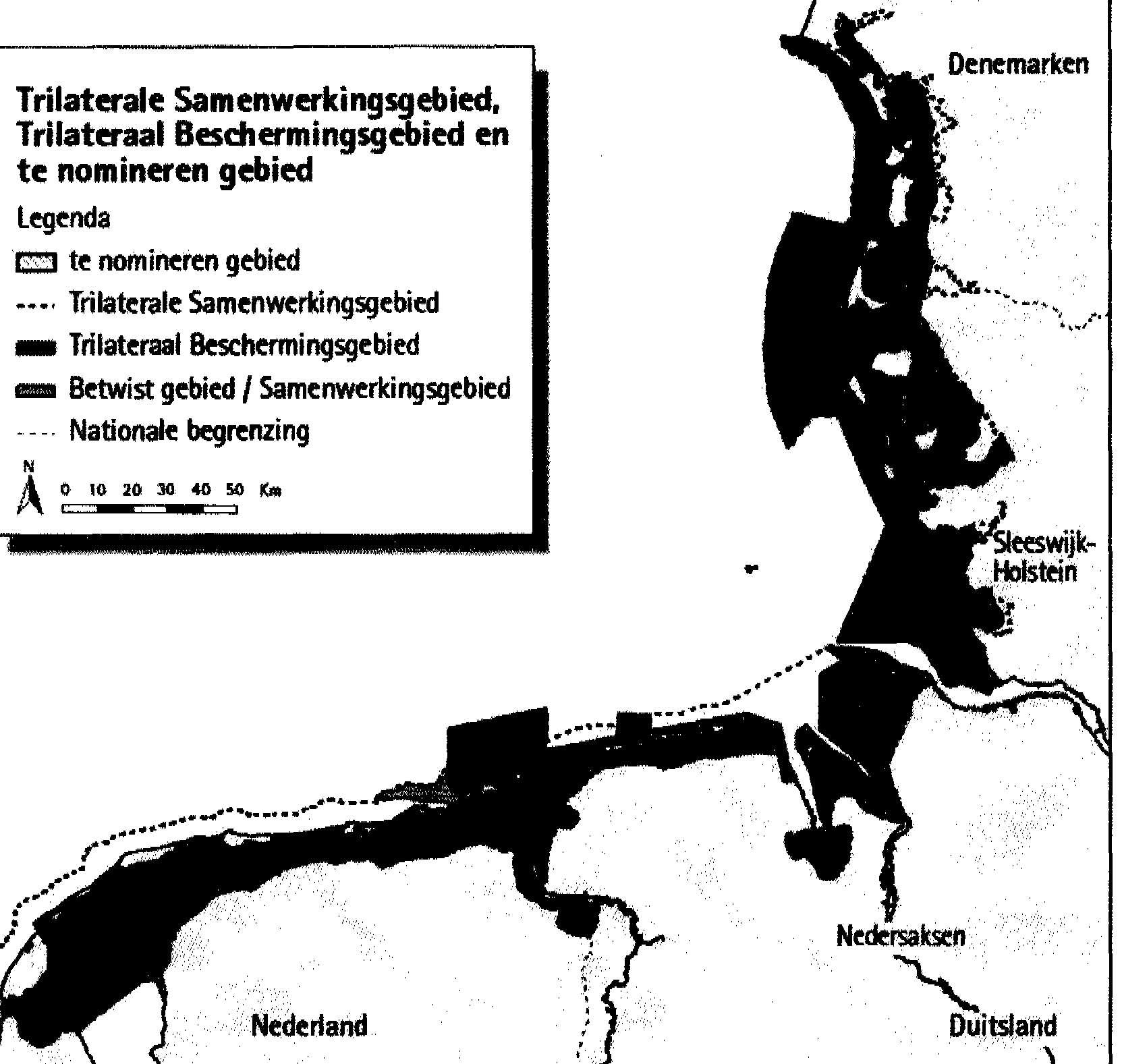 van Hamburg en Waddenzee van Schleswig-Holstein (tot aan de monding van Eider).