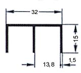 SCHUIFRUITENBESLAG Schuifruitenbeslag Aluminium lijstprofiel type 960 voor onder-, boven- en zijkanten (niet bekleed). Glashoogte = dagmaat -/- 39 mm.