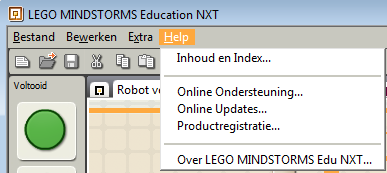 Werken met lego mindstorm 1 Zoeken op vragen. Kies Help en vervolgens Inhoud en Index.. Daar is per onderwerp aangegeven welke mogelijkheden er per blok zijn.