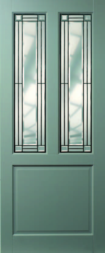 Twee verticale panelen staan op een liggend vlak, voor een evenwichtig aanzien. De Verdi is een rustige deur, die u uitstekend kunt combineren met blikvangers als glas-in-lood ramen.