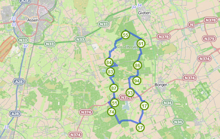 10 Drenthe Drouwen - Sporen van zandwinning in het Gasselterveld - 32,2 km De zandwinning in het Gasselterveld was uniek in Drenthe én in Nederland.