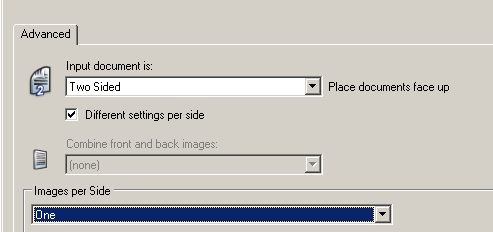 Verschillende instellingen maken voor elke zijde van een document, voorbeeld 2 In dit voorbeeld wordt ervan uitgegaan dat u het scannen van een set met dubbelzijdige zakelijke documenten wilt