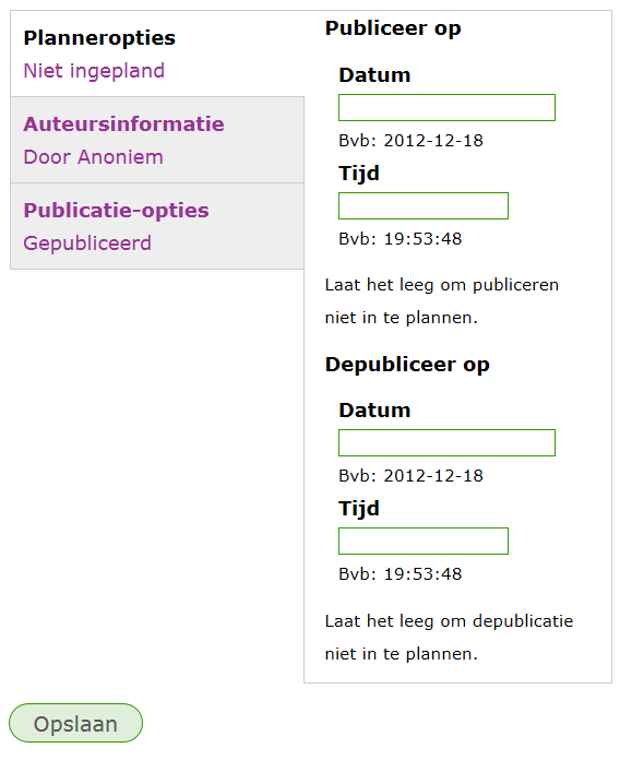 Vink nu aan op welke webpagina je het artikel wilt hebben staan.