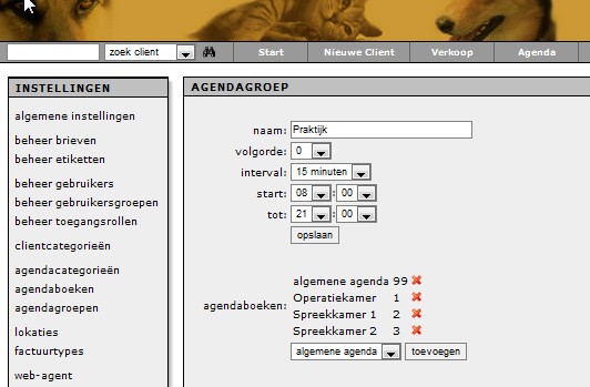 2 Agenda lay-out 2.1 AFSPRAAK INTERVAL Zoals u ziet wanneer u de agenda opent, is de agenda standaard ingedeeld per 15 minuten.