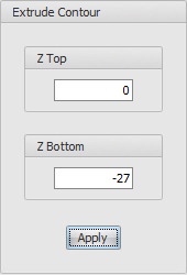 Enter -27 in Z Bottom: Klik op de "Apply"