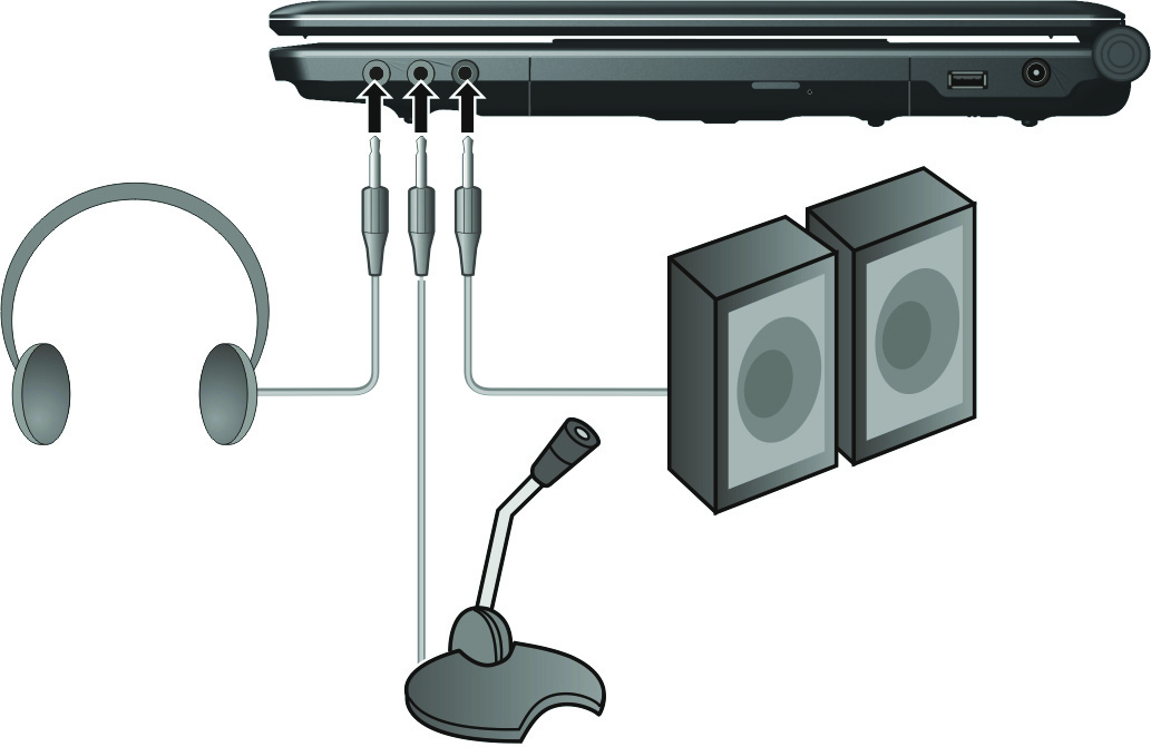 De audioapparaten verbinden Voor een hogere geluidskwaliteit, kunt u klank verzenden of ontvangen aan de hand van externe audioapparaten.