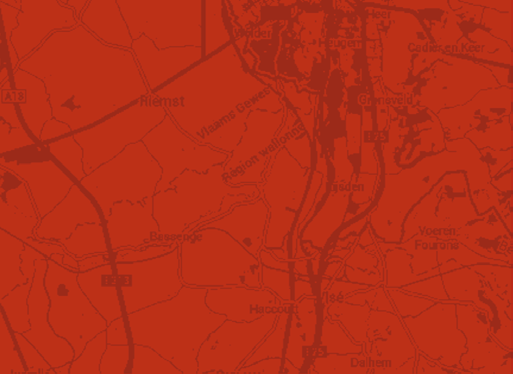 AFBEELDING 1. Het lössgebied van Zuid-Limburg met de in de tekst voorkomende vindplaatsen: Maastricht-Belvédère (1), Sint Geertruid-De Kaap (2), Colmont-Ponderosa (3) en Amstenrade-Allée (4).