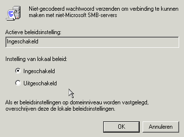 8 Dubbelklik vervolgens op Lokaal beleid en herhaal dit bij Beveiligingsopties. Scroll met je muis in het rechterscherm tot je de optie Niet gecodeerde wachtwoorden verzenden om tegenkomt. Dubbelklik. Selecteer de optie Ingeschakeld en druk op OK.