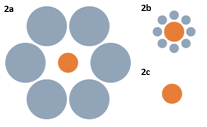 wordt door kleine cirkels (Fig. 2b) of Figuur 2 wanneer deze niet door cirkels omringd wordt (Fig. 2c).