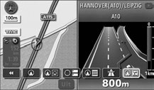 Begeleidingsscherm voor knooppunten op snelwegen annuleren met Uit Druk op Uit. Druk op NAVI om het begeleidingsscherm voor knooppunten weer te tonen.