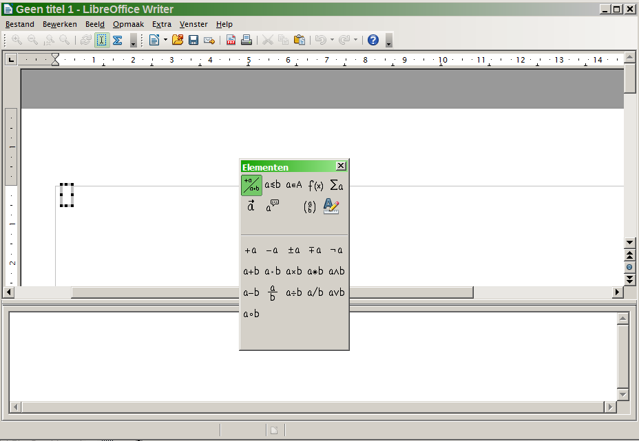 Wat is Math? Math is de component van LibreOffice om wiskundige vergelijkingen te schrijven.