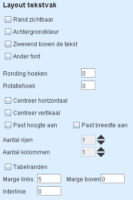 6. Extra componenten en mogelijkheden voor lay-out a. Tekstvak Een tekstvak speel een belangrijke rol bij het ontwerpen in de DWO en kan aangepast worden aan het doel waarvoor het gebruikt wordt.