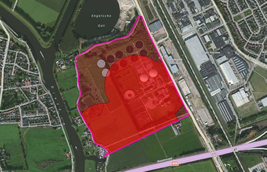 Figuur 10.8 Verdachte gebieden Het explosievenonderzoek heeft feitelijk bewijs opgeleverd voor de aanwezigheid van conventionele explosieven.