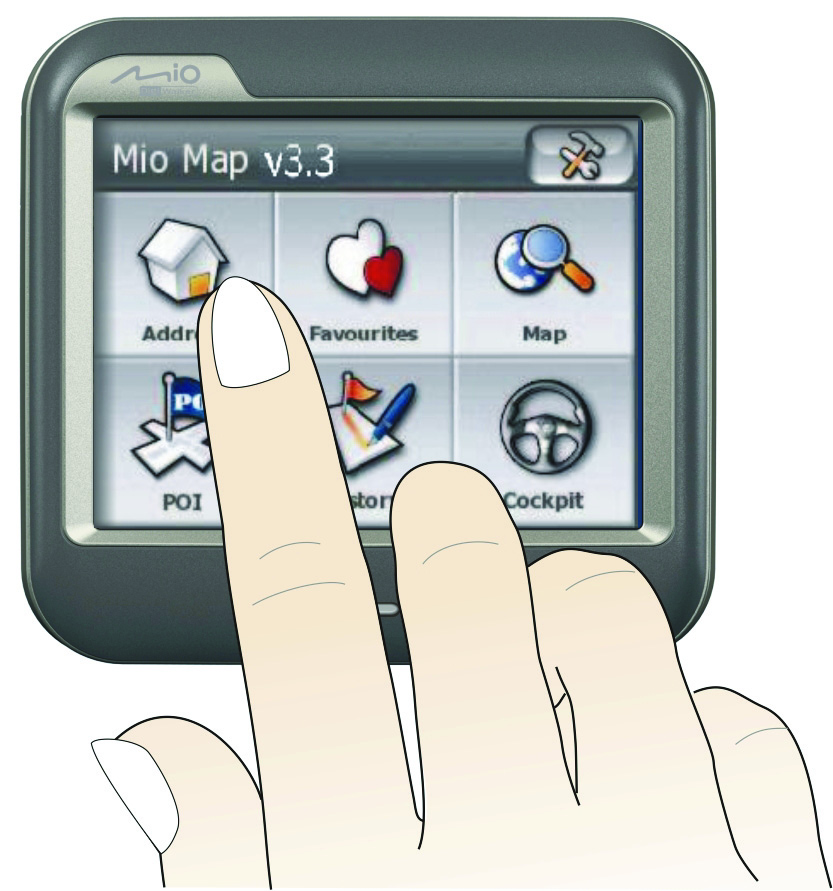 Het apparaat besturen Om uw apparaat te besturen, raakt u met uw vingertop het scherm aan.