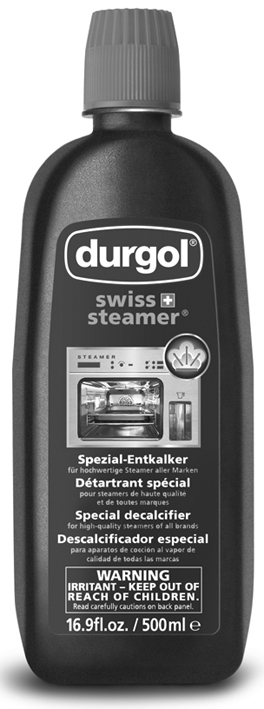 15 Ontkalken Ontkalkingsmiddel Durgol Swiss Steamer Het ontkalkingsmiddel bevat sterke zuren. Verwijder eventuele spatten onmiddellijk met water. Neem de gegevens van de fabrikant in acht.