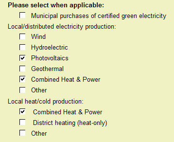 B) ENERGIEVOORZIENING Gelieve in het online model de opties te kiezen, die de diversiteit beschrijven in uw energievoorziening door de desbetreffende keuzeopties aan te vinken.