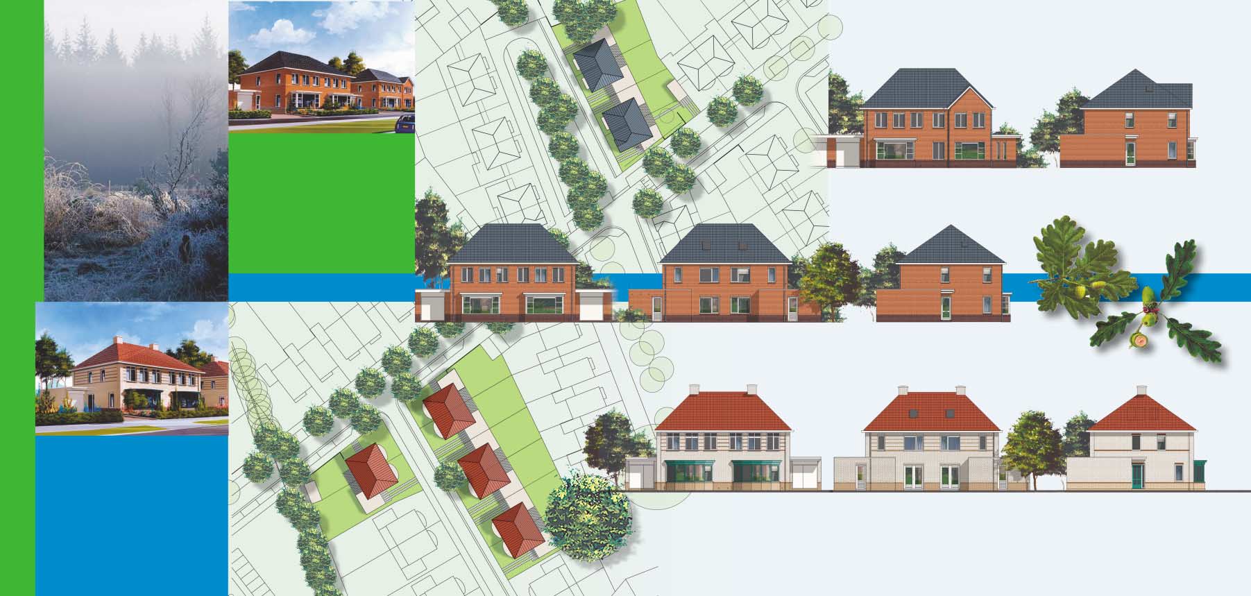 WONINGTYPEN & LOCATIE TYPE LOCARNO Deze riante halfvrijstaande woningen hebben een ronde erker in de voorgevel en een garage. De woonkamer is aan de straatzijde gesitueerd en de keuken aan de tuin.