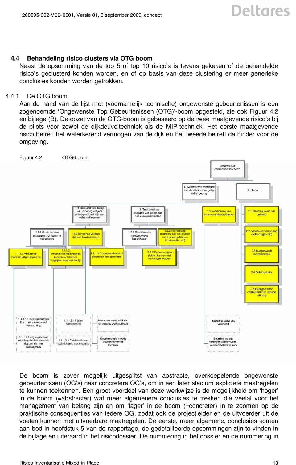 4.1 De OTG boom Aan de hand van de lijst met (voornamelijk technische) ongewenste gebeurtenissen is een zogenoemde Ongewenste Top Gebeurtenissen (OTG) -boom opgesteld, zie ook Figuur 4.