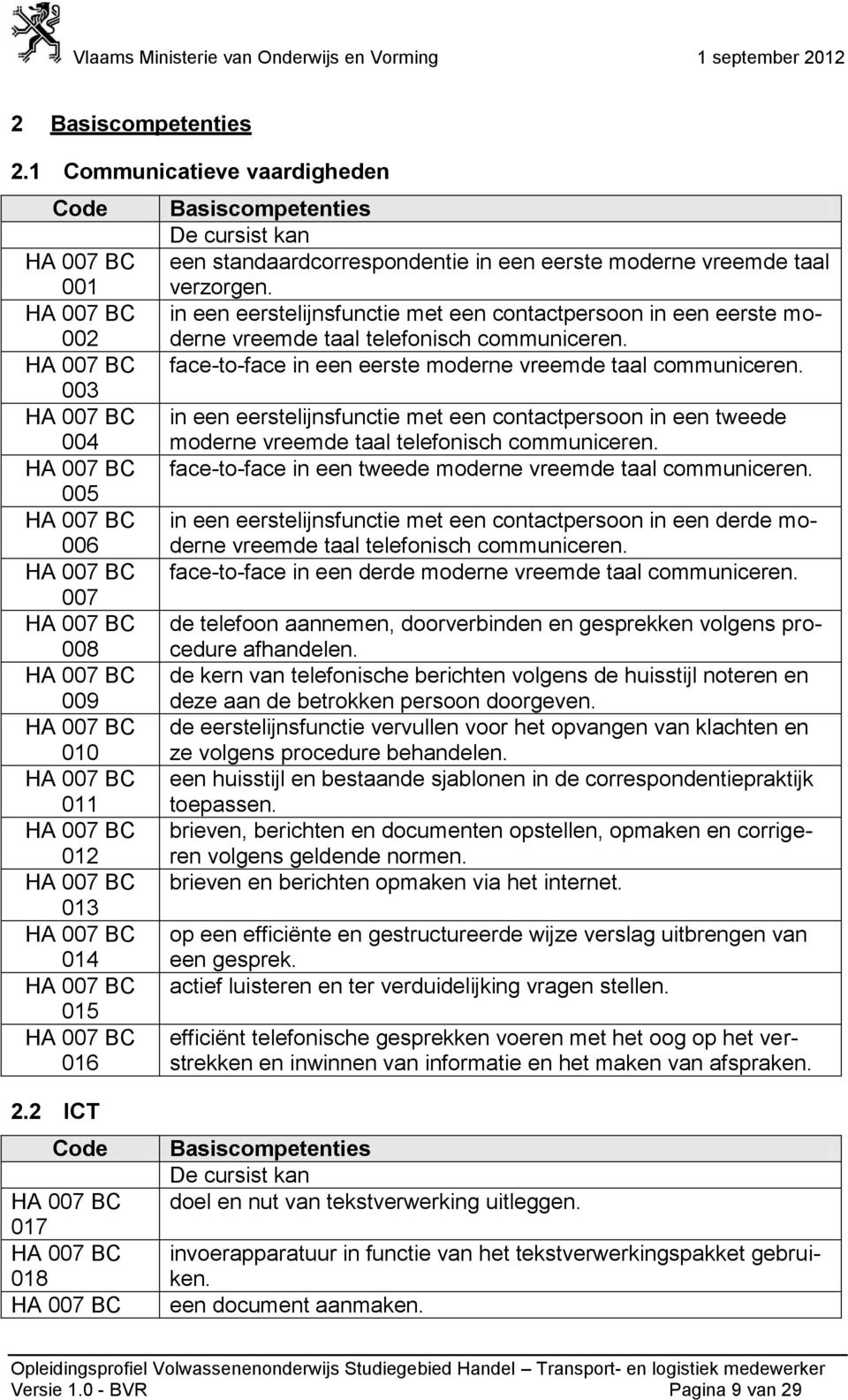 in een eerstelijnsfunctie met een contactpersoon in een eerste moderne vreemde taal telefonisch communiceren. face-to-face in een eerste moderne vreemde taal communiceren.